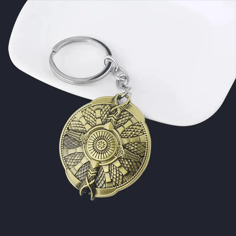 God Of War Kratos Sword Keychain Pendant Zinc Alloy Antique Silver Finish For Keys Backpacks And Bags