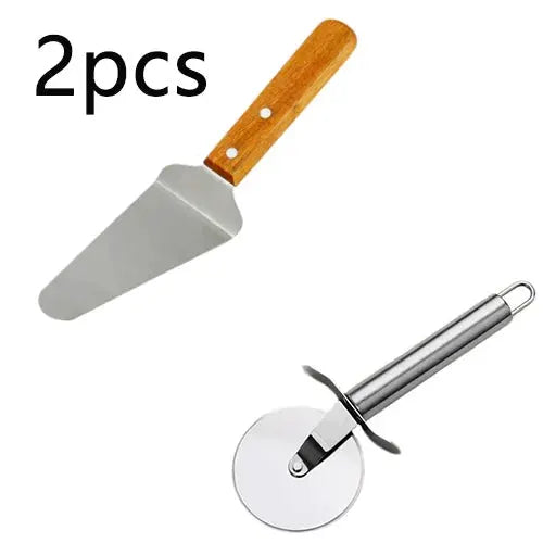 Stainless Steel Pizza Wheel Cutter With Wooden Handle Diameter 6.5 Cm For Pizzas Waffles Cookies Cakes