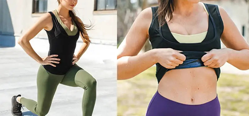 Women's black neoprene sauna waist trainer vest for gym slimming and body shaping