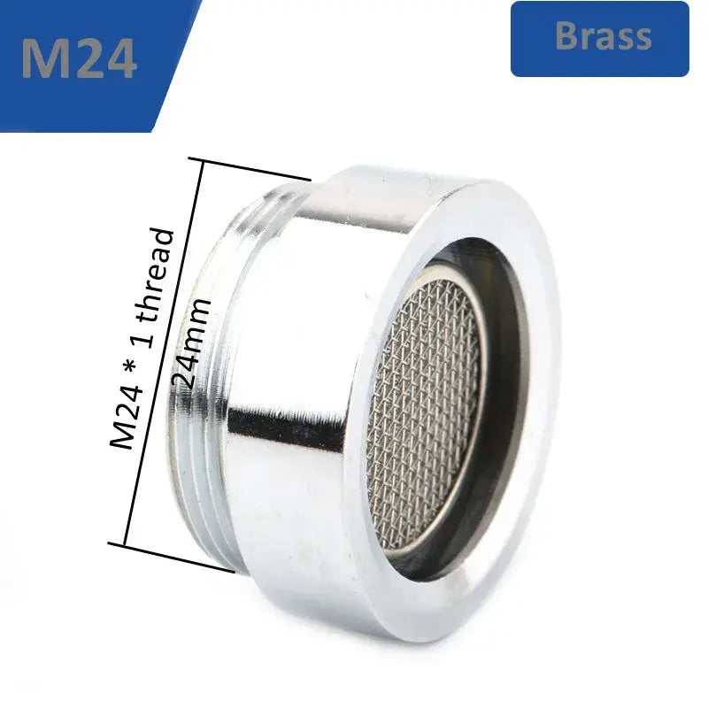 Faucet aerator by Simples Market, brass with M24x1 thread and mesh bubbler to prevent splash