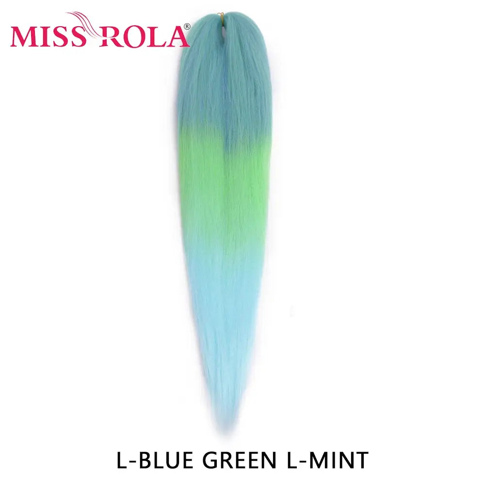 Miss Rola synthetic hair extension, 30 inch Kanekalon gradient blue to mint green