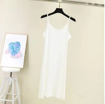 Spring Summer 2026 Women Tank Dress Modal O Neck Camisole Casual Beach