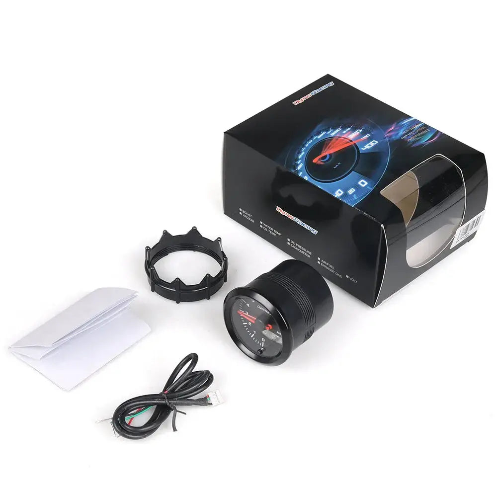Dynoracing 2-inch 52mm LED dual-display car gauge kit with water/oil temp, oil pressure, volt, AFR/EGT, tach