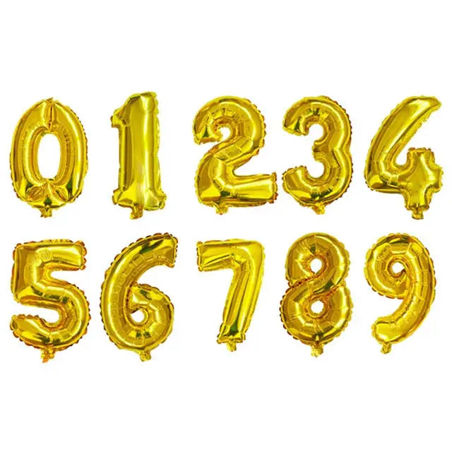 16 32 40 Inch Silver And Rose Gold Foil Number Balloons For Birthday Wedding Baby Shower Party Decorations