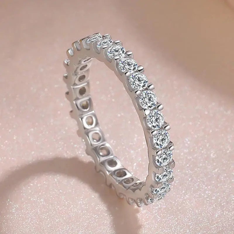 So-Bling S925 sterling silver ring with a row of clear cubic zirconia stones