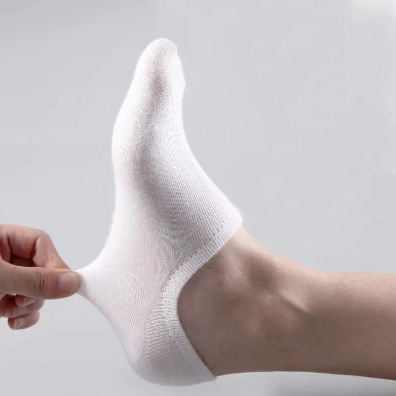 5 Pairs Mens Invisible No Show Ankle Socks Cotton Polyester Blend With Silicone Grip