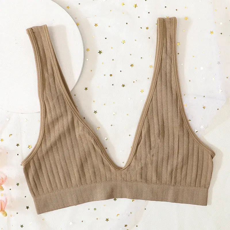 VivaLuxe Deep V Neck Wireless Bralette Seamless Comfort With Push Up for Everyday Wear