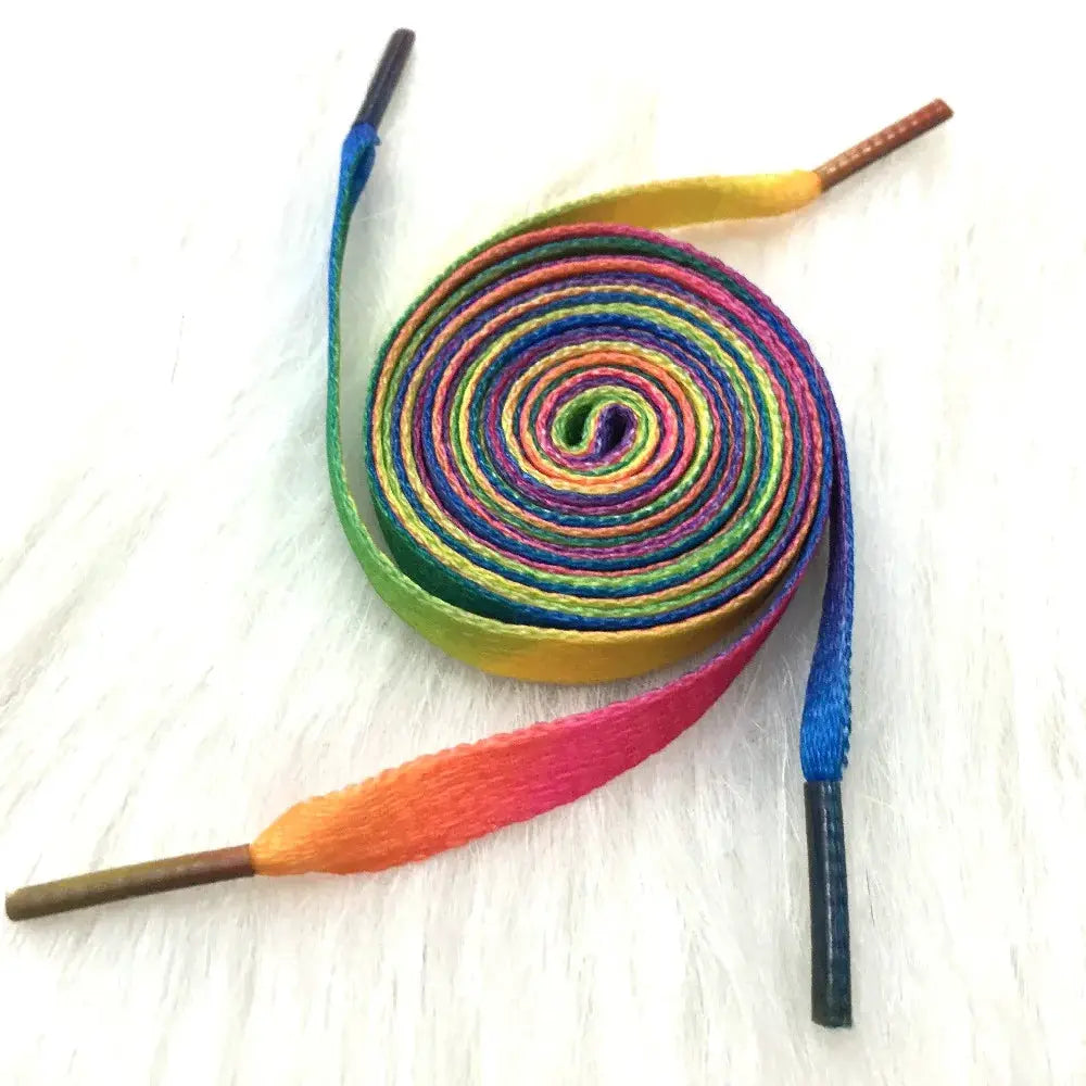 Rainbow gradient flat shoelaces, 1 pair by Simples Market, 80/100/120 cm