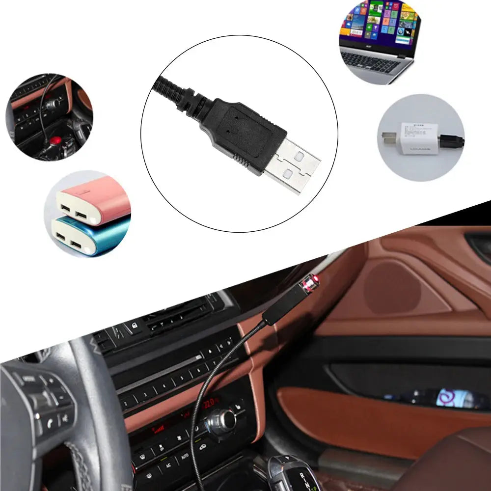 Mini LED Car Roof Star Night Light Projector by Simples Market; USB-powered galaxy lamp for car ceiling decor