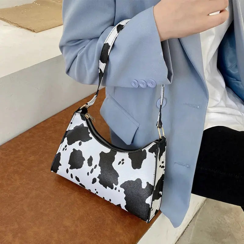Shoulder bag from Simples Market, cow-print PU leather