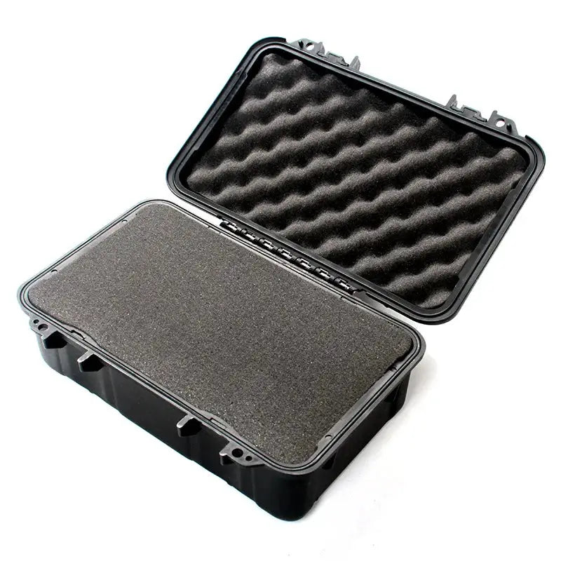 Simples Market safety instrument tool box, black sealed case with foam interior, waterproof and impact resistant.