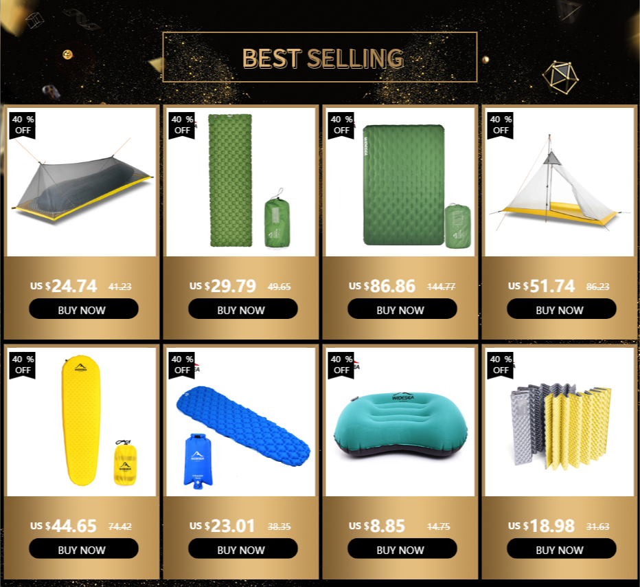 Widesea outdoor foldable camping mat; ultralight XPE foam sitting cushion among nine best-selling outdoor gear items