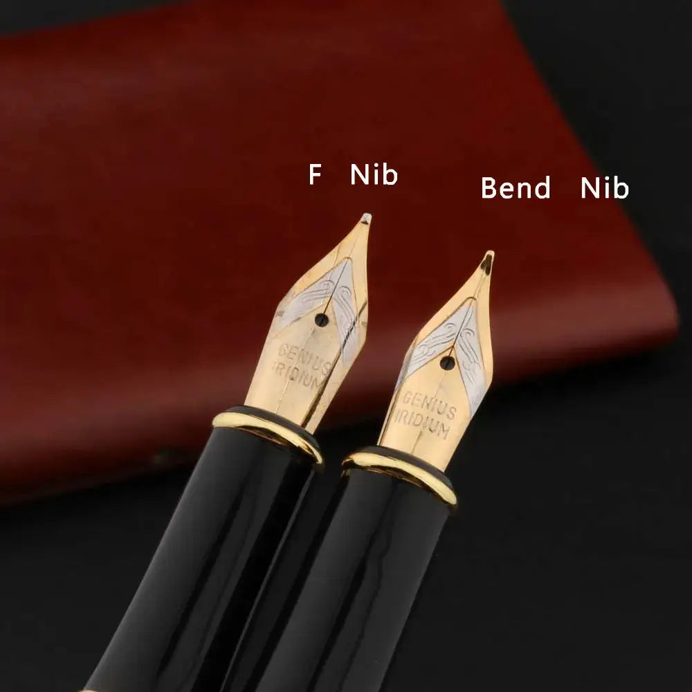 Metal 388 fountain pen pair, black bodies with gold nibs, Simples Market