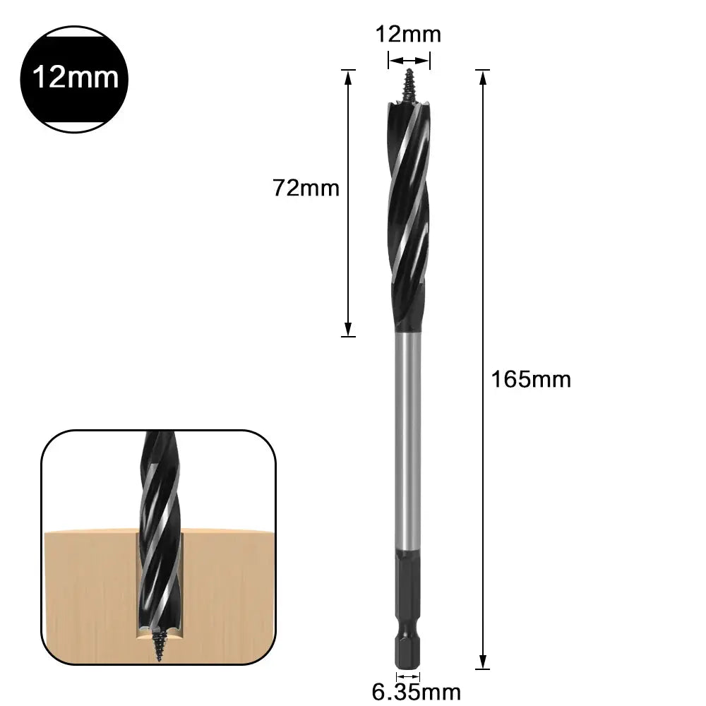 10mm to 35mm High Carbon Steel Twist Drill Bit Set for Wood Fast Cut Auger Carpenter Joiner Tools for Woodworking