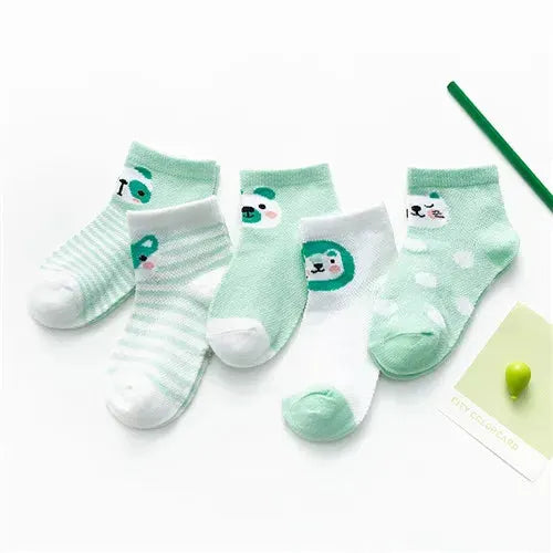 5 Pairs Baby Socks 0 To 24 Months Infants Cotton Mesh Boys Girls Newborn Toddler First Walkers Accessories Lawadka