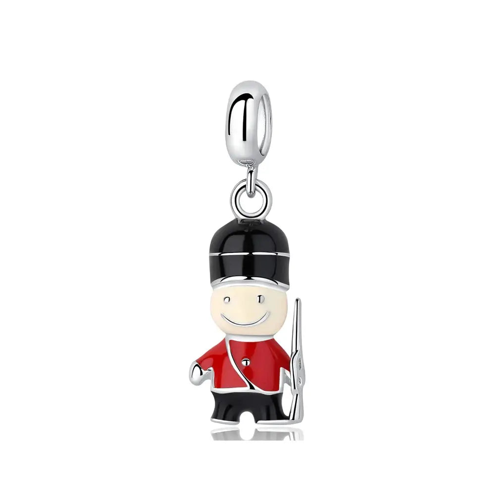 925 Sterling Silver Travel Theme Charms Beads London Bus Paris Suitcase Sam Panda Bracelets Necklaces Women DIY Jewelry