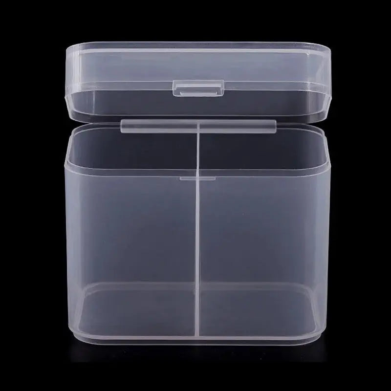 NailMate Clear Nail Art Organizer Case Dual Compartments For Cotton Pads And Remover Storage