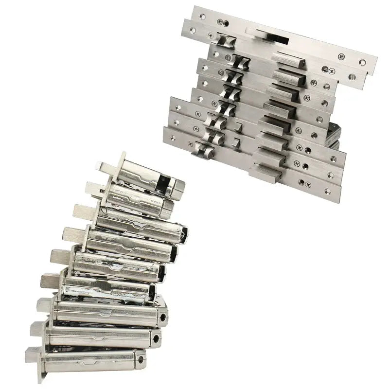 RAYKUBE K20 lock hardware kit in stainless steel finish; multiple latch bolts and cylindrical lock components