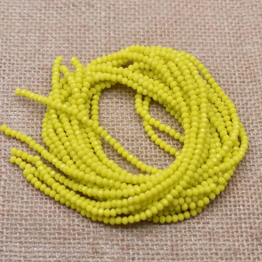 Yanqi Rondelle Crystal Beads 2mm 3mm 4mm Faceted Round Glass Beads for Jewelry Making DIY Spacer Beads
