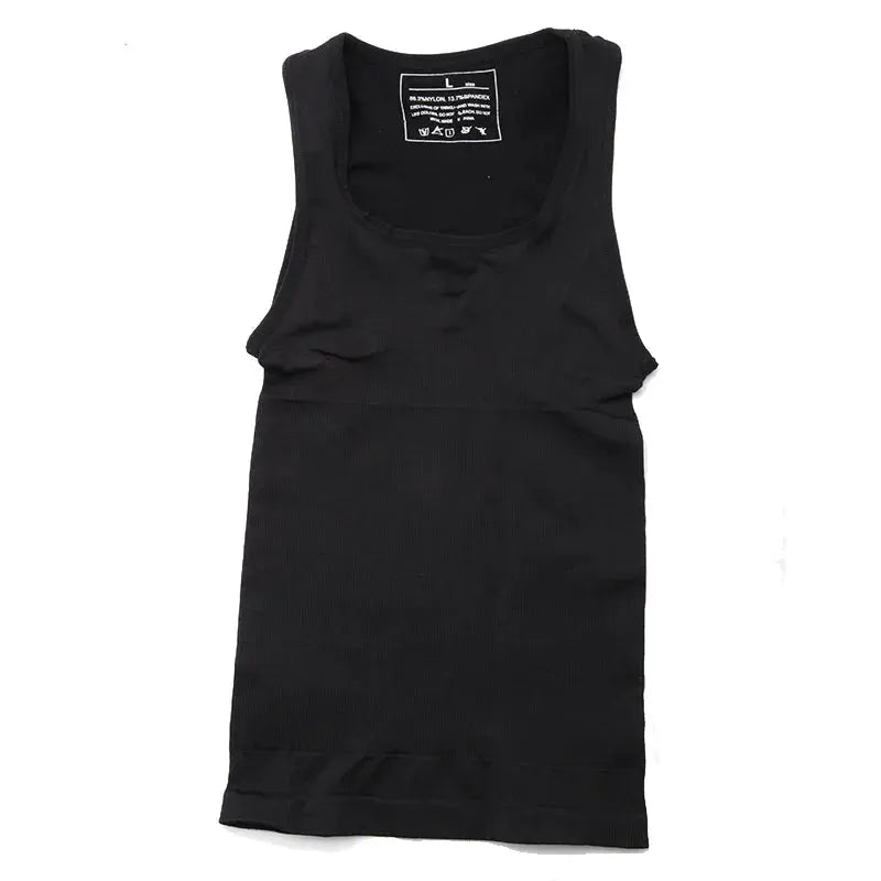 Men's slimming body shaper tank top, black compression undershirt by Simples Market