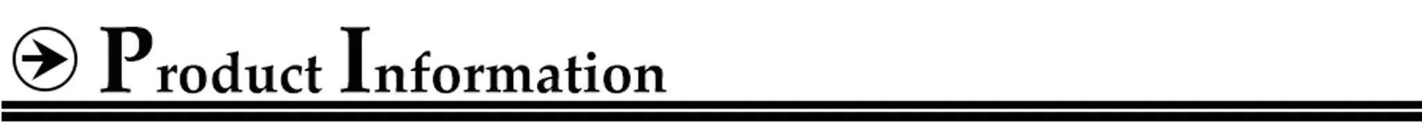 Product Information header with circular icon and three decorative black lines