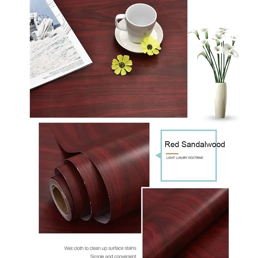 NovaWood PVC Waterproof Self Adhesive Wallpaper Roll Realistic Wood Grain Vinyl For Furniture Cabinets And DIY Decor