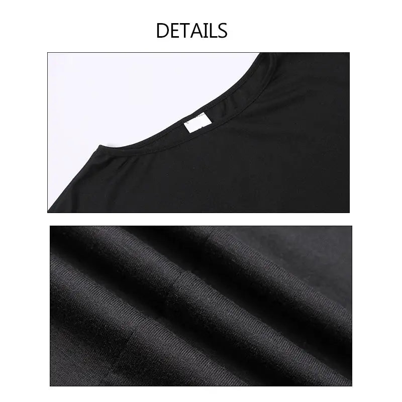 Cotton irregular women's black O-neck long-sleeve blouse, solid pullover top.