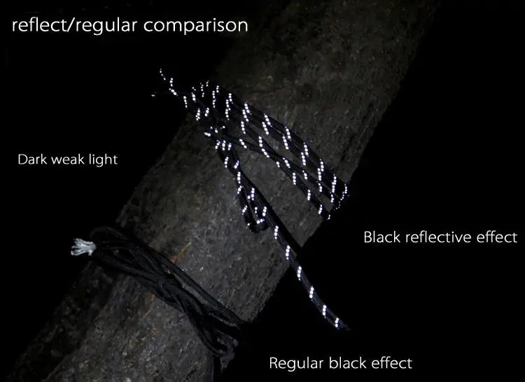 Simples Market reflective paracord rope, 7-strand 4mm 550 cord, black with white reflective strands