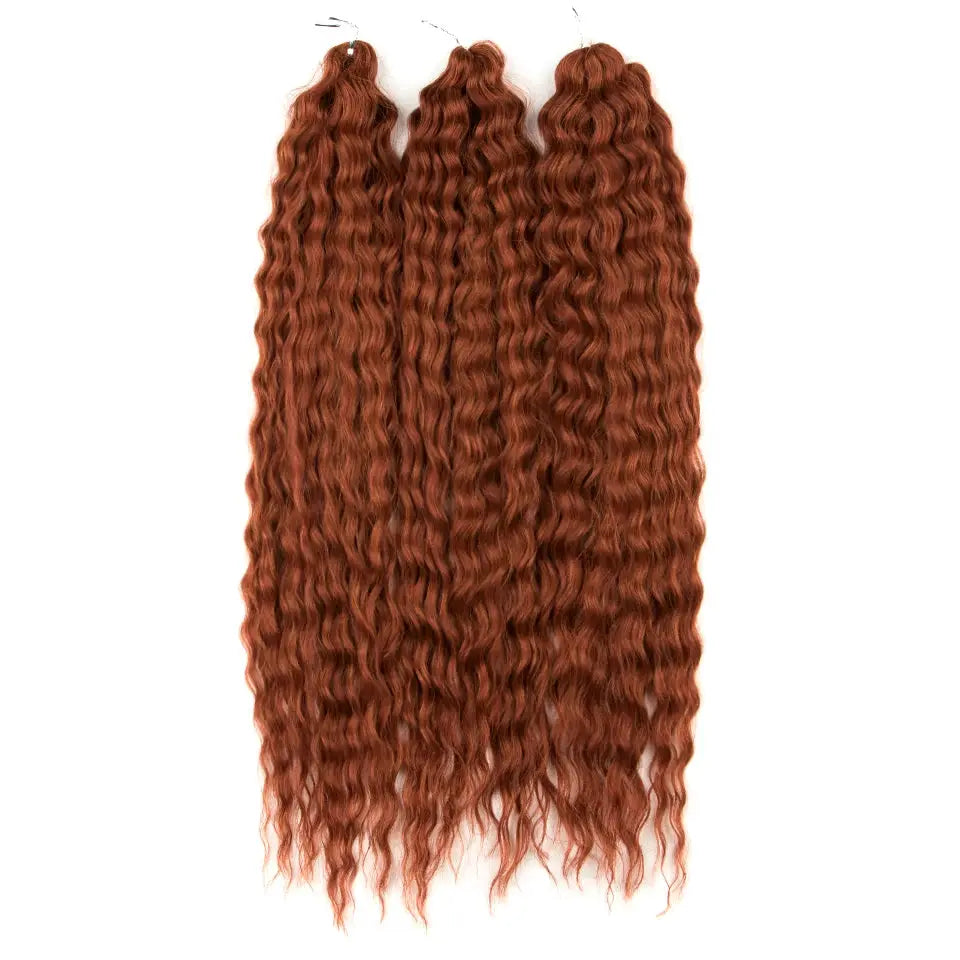 Ariel Curl Hair Water Wave Twist Crochet Braiding Hair extensions, 3 bundles, ombre blonde-pink, Simples Market, 22in