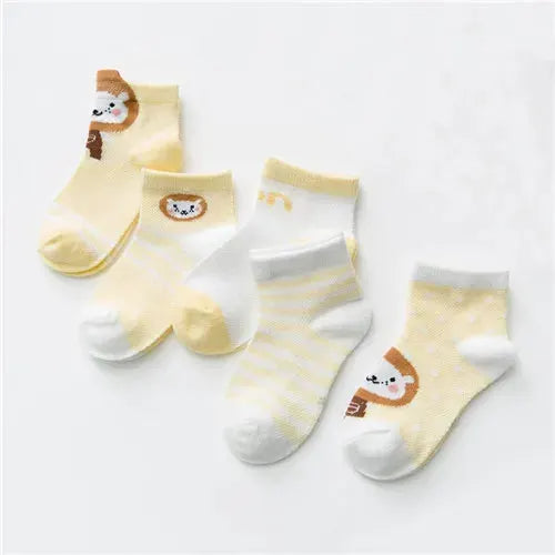 5 Pairs Baby Socks 0 To 24 Months Infants Cotton Mesh Boys Girls Newborn Toddler First Walkers Accessories Lawadka