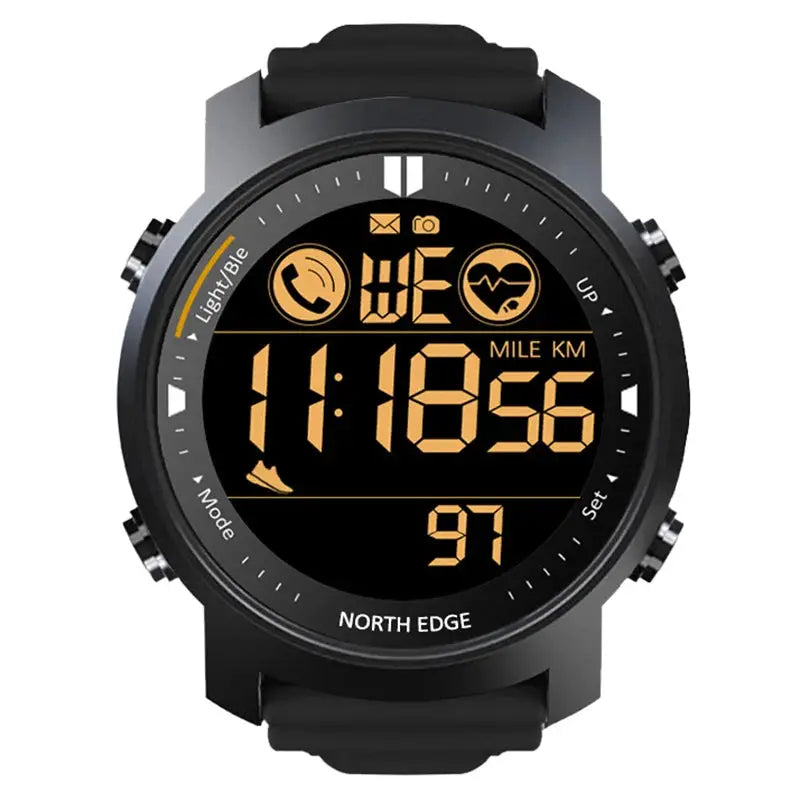 North Edge Men's Digital Watch Military Waterproof 50M Rugged Fitness Tracker With Heart Rate And Pedometer