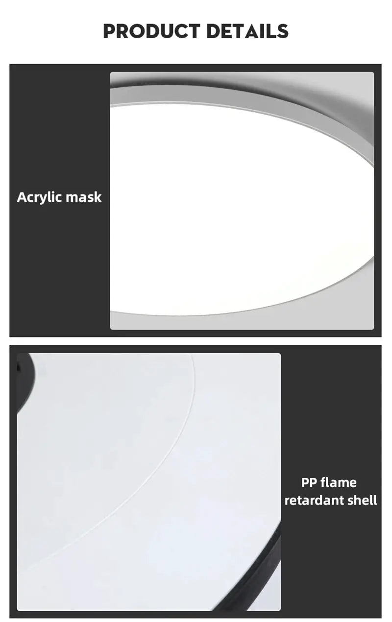 Led ceiling lamp ultra-thin panel light with white acrylic mask and PP flame-retardant shell