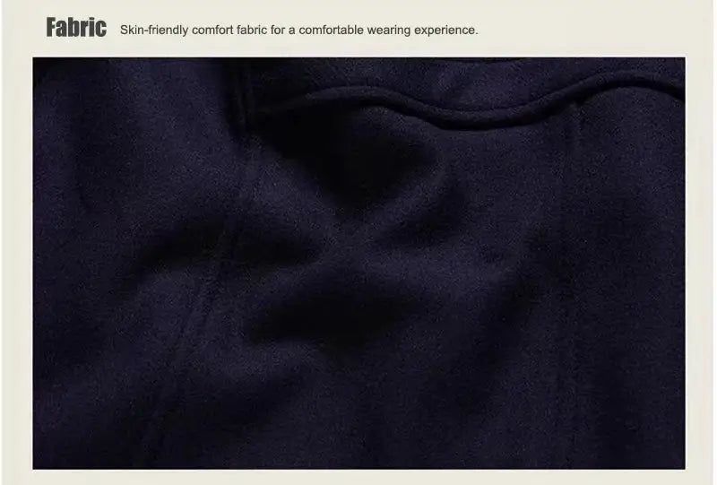 Winter men wool coat fabric close-up in navy blue; textured wool material