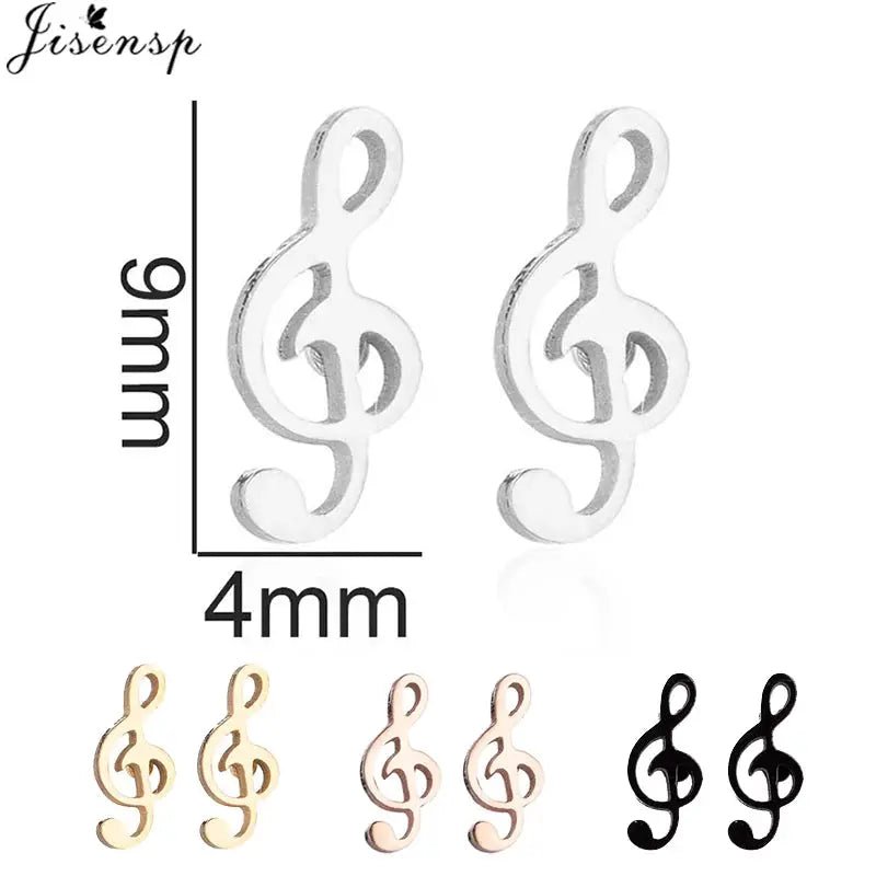 Stainless Steel Stud Earrings For Women Fashion Jewelry Multiple Animal Designs Hummingbird Leaf Music Fairy Gift - Simples Market