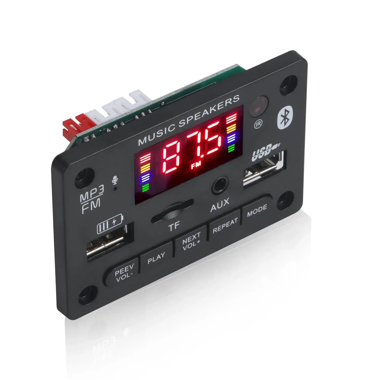 6V 12V Bluetooth MP3 Decoding Board Module Car USB MP3 Player With TF Card Slot USB FM Handsfree Microphone