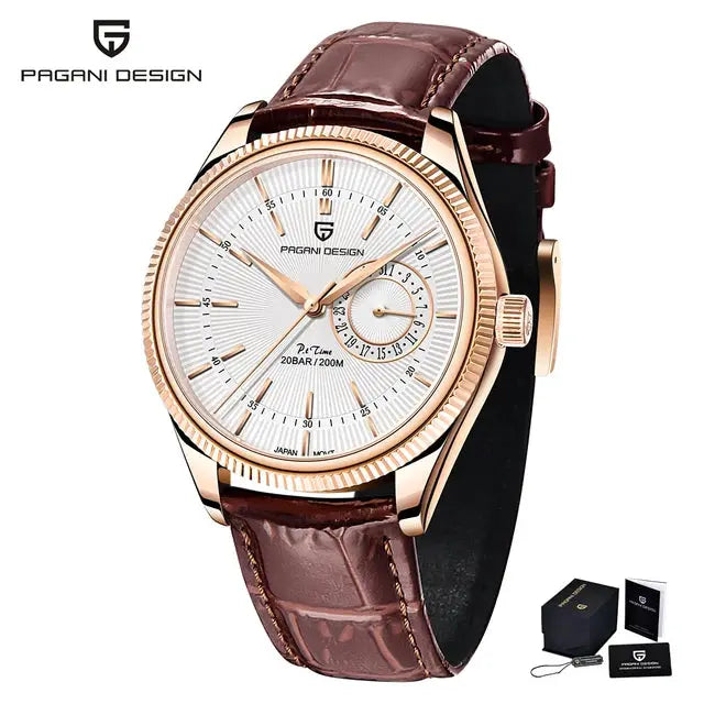 Pagani Design Men Quartz Wristwatch Luxury Sapphire Crystal Diver Watch 200m Water Resistant Date Display Business Style