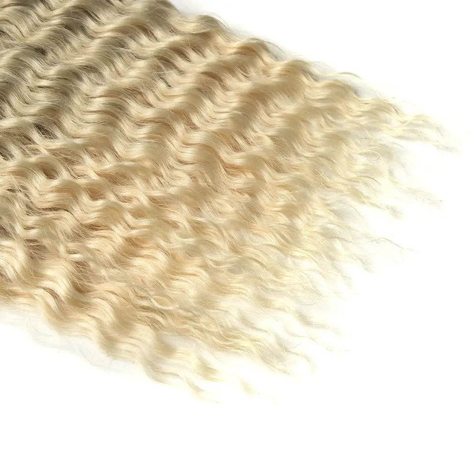 Ariel Hair synthetic twist crochet curly hair, 24in water-wave, ombre blonde-brown
