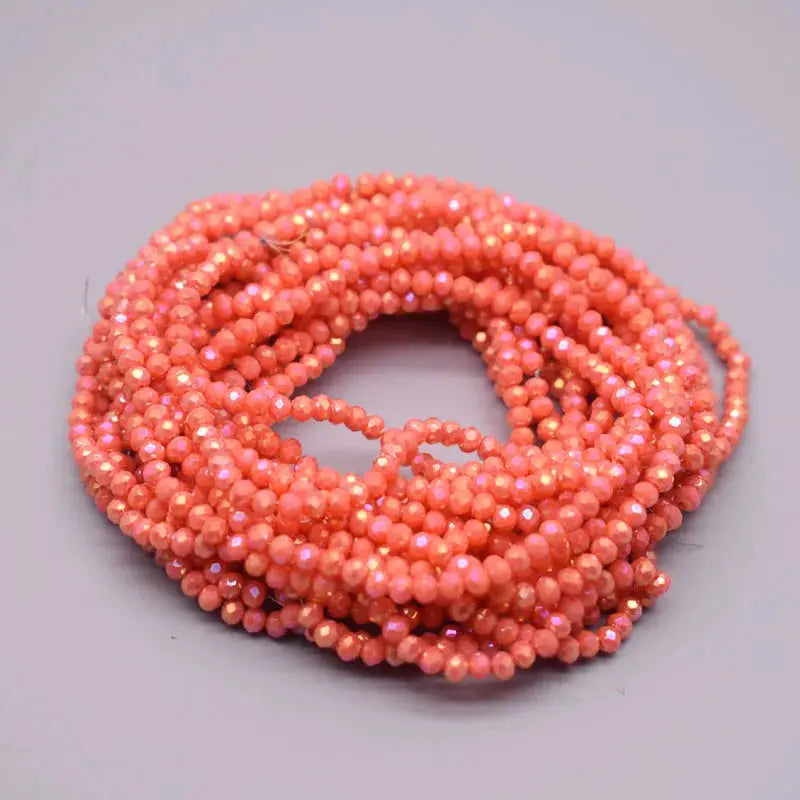 Yanqi Rondelle Crystal Beads 2mm 3mm 4mm Faceted Round Glass Beads for Jewelry Making DIY Spacer Beads