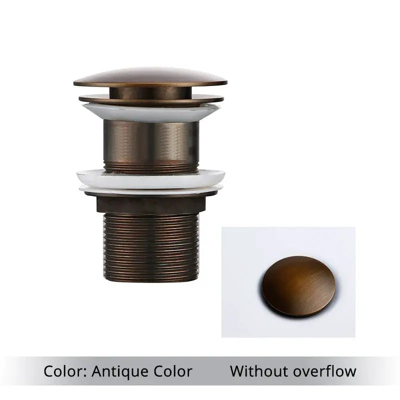 Simples Market Bagnolux antique bronze pop-up sink drain without overflow for vessel lavatory