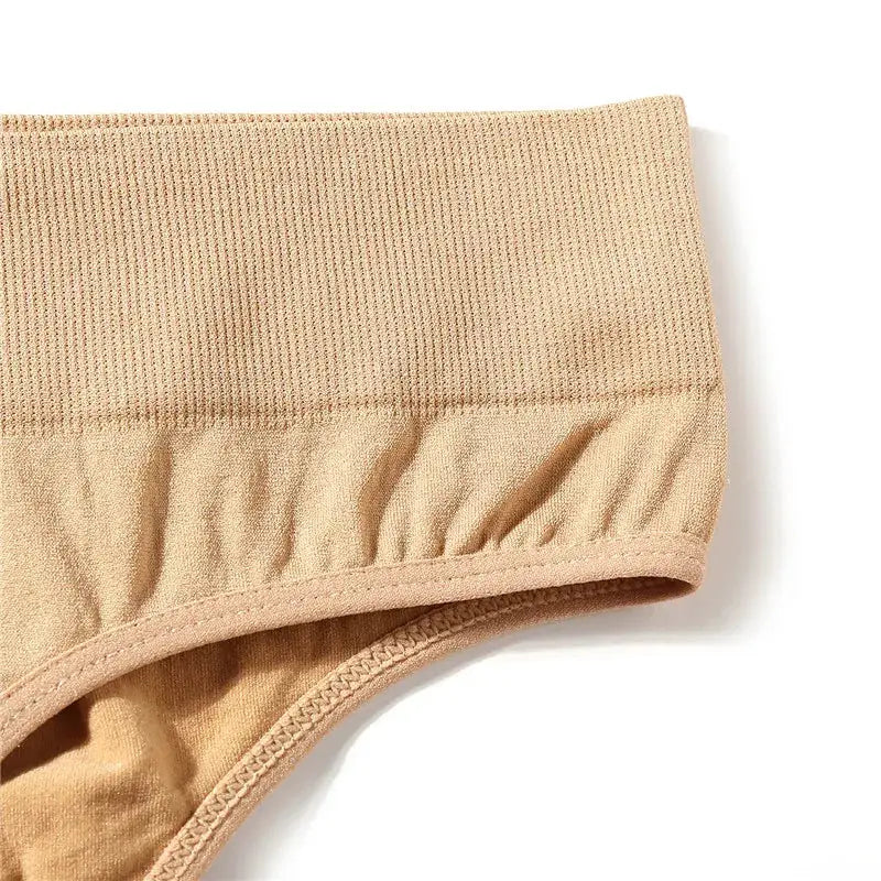 Women’s seamless high-waist thong panties, nude beige, 3-pack set (M–2XL)