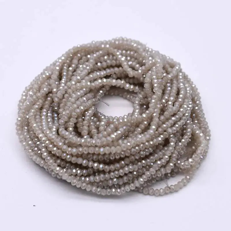 Yanqi Rondelle Crystal Beads 2mm 3mm 4mm Faceted Round Glass Beads for Jewelry Making DIY Spacer Beads