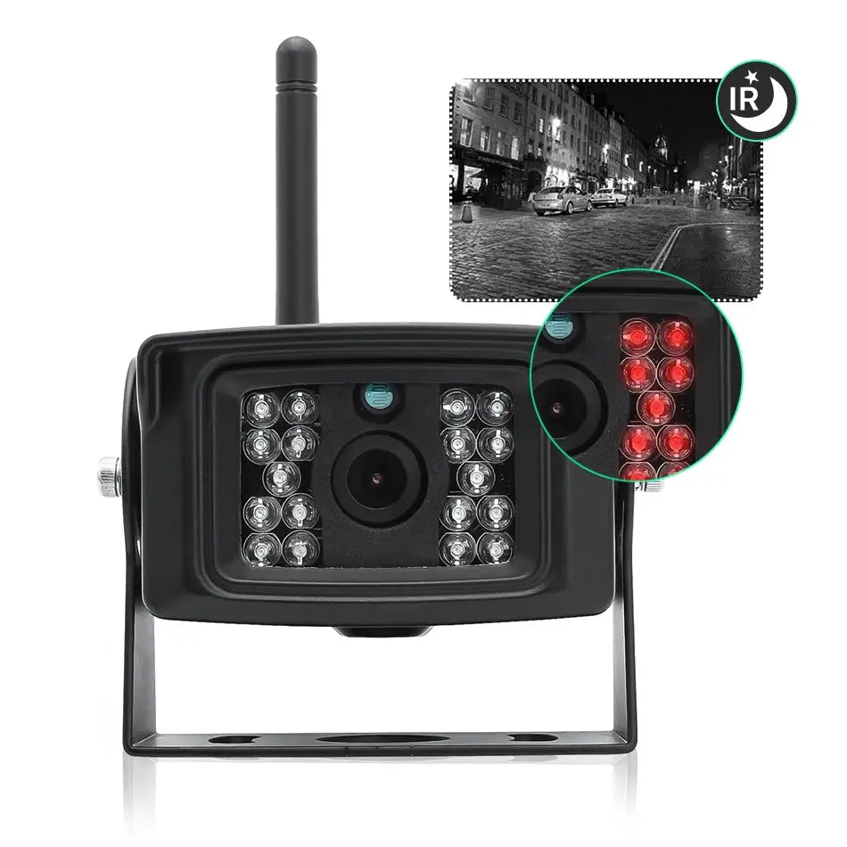 GreenYi 7-inch HD AHD wireless truck DVR monitor with infrared night vision and backup camera, black
