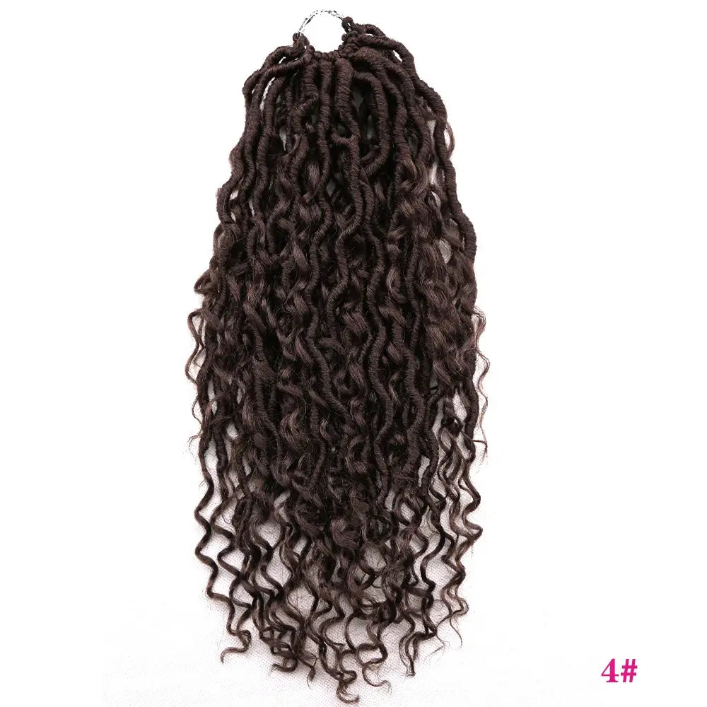 Synthetic Goddess Locs crochet hair extensions, long curly faux locs in black, Simples Market