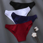 Women's plus-size low-waist cotton briefs set of 4 in black, white, navy, red