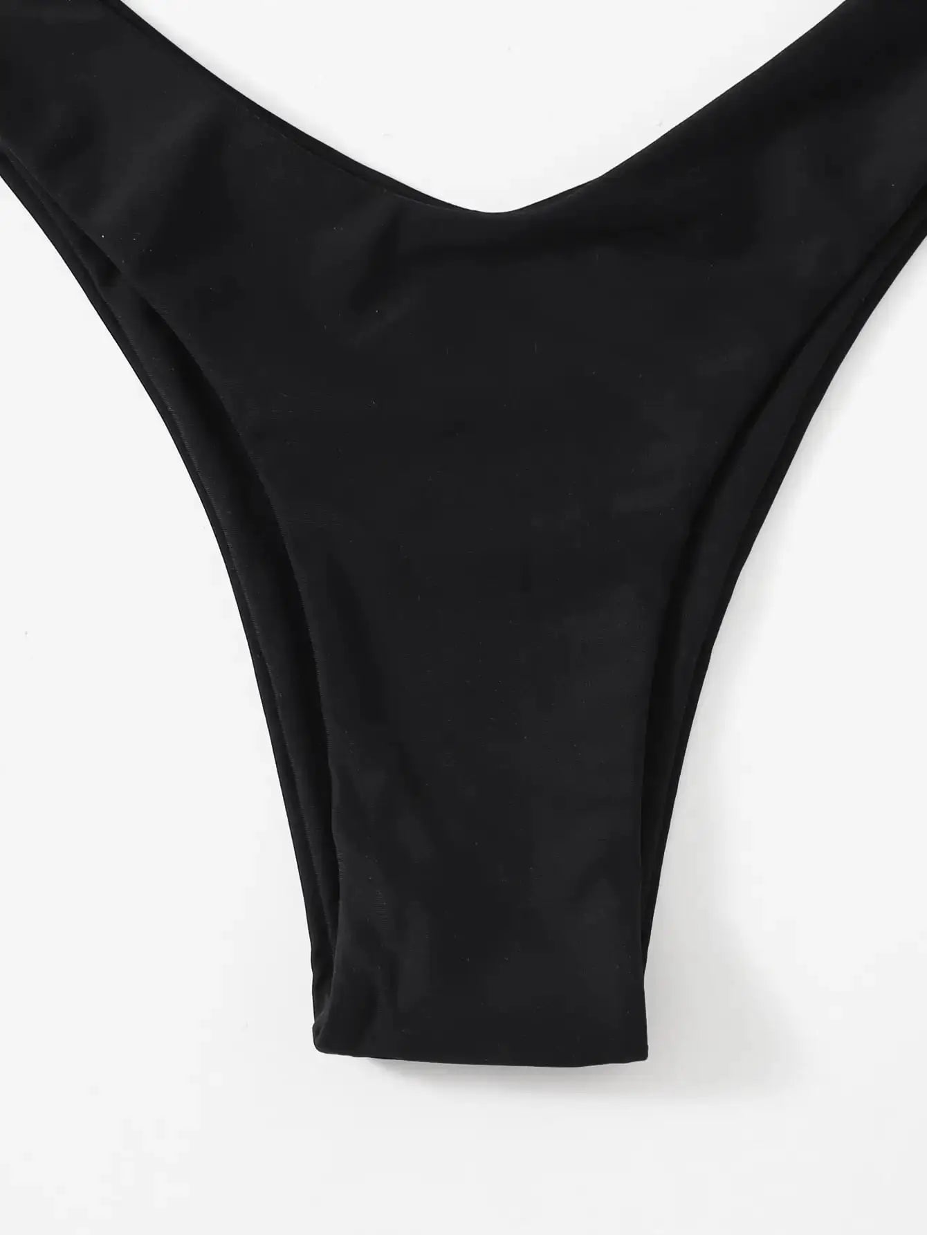 Bikini bottom, solid black, high-leg cut swimwear from Simples Market