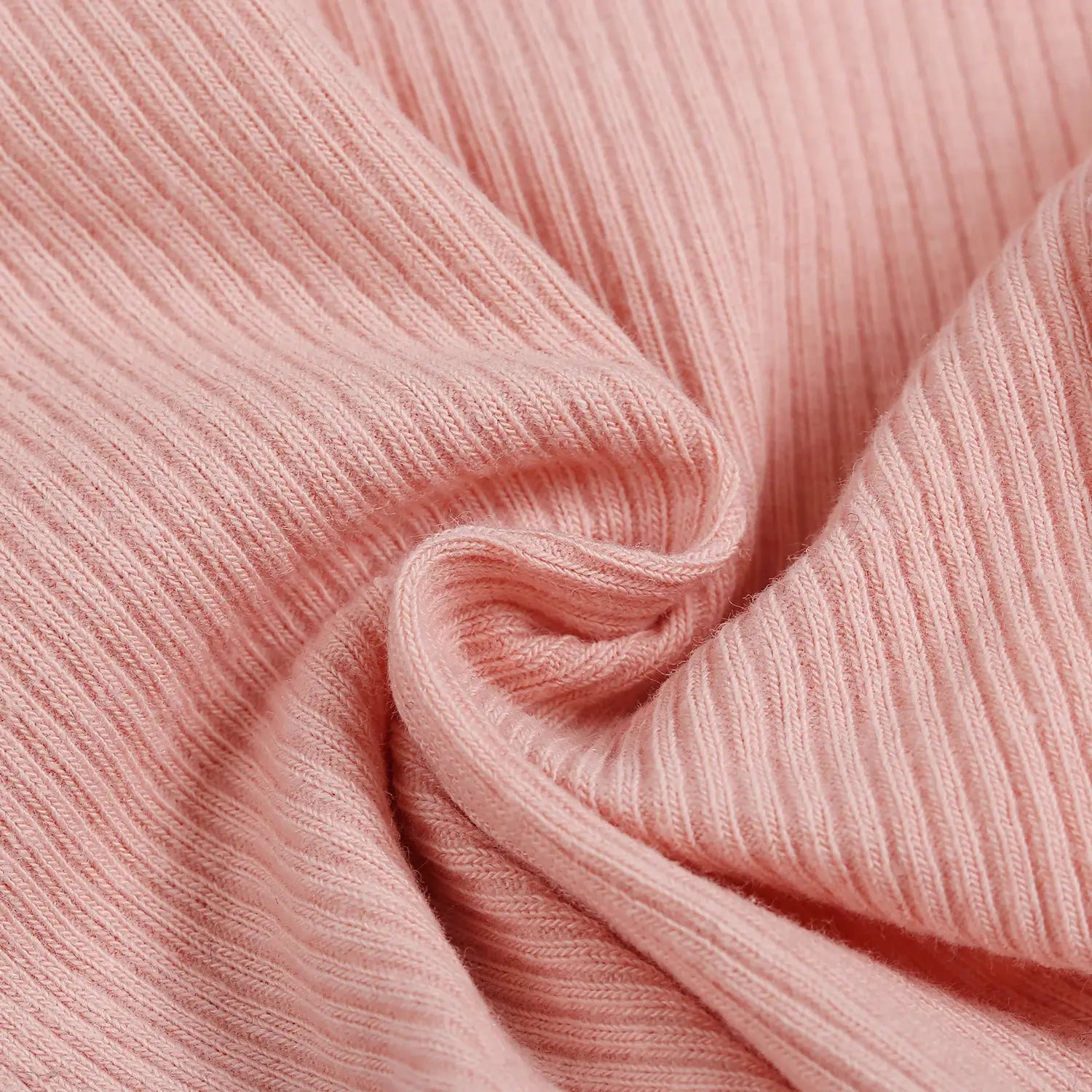 Pink ribbed cotton fabric close-up texture for women's underwear and intimates