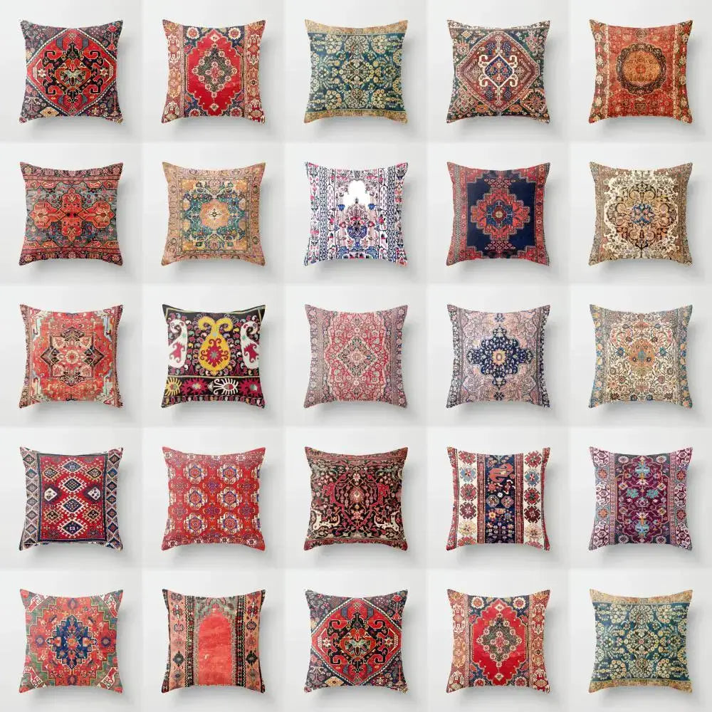 Simples Market Moroccan-style pillow covers; 30 assorted bohemian cushions in multicolor patterns