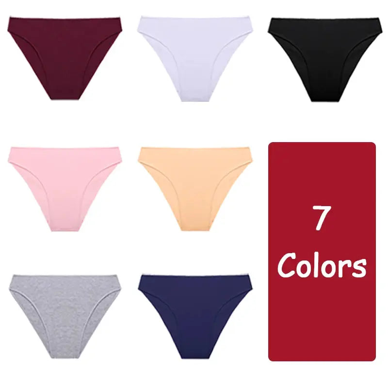 Low-waist cotton briefs by Simples Market, plus-size M–XXL, breathable underwear in 7 colors