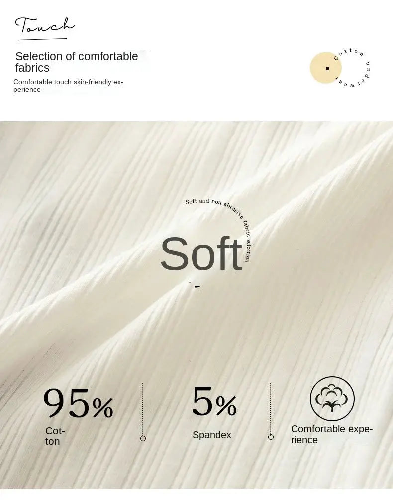 Cotton women's seamless mid-waist underwear briefs, 95% cotton, 5% spandex, cream color