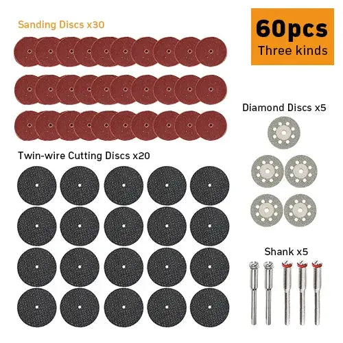 Dremel Cutting Discs and Grinding Wheels Set for Mini Drill Engraving Tool Heads and Circular Saw Blades